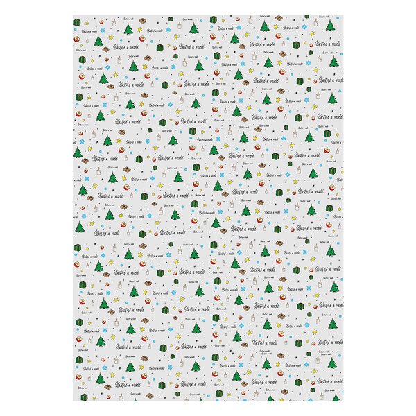 Vianočný baliaci papier Šťastné a veselé 100x70 cm 2 ks