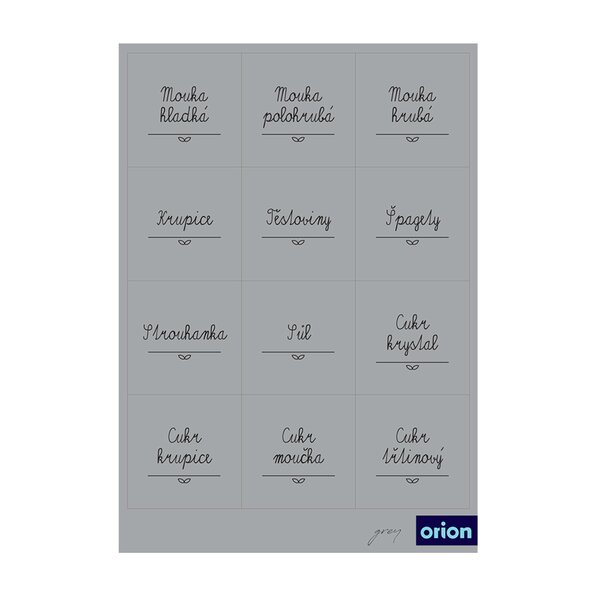 Samolepky na dózy GREY