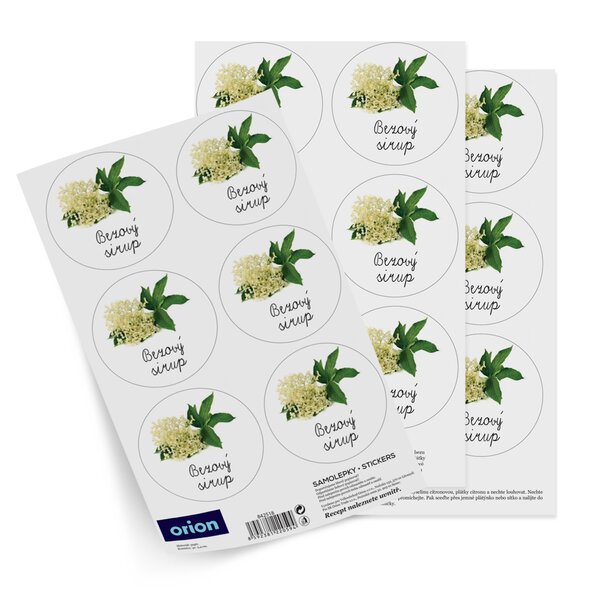 Samolepky na fľaše Bezový sirup