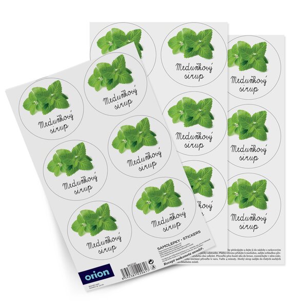 Samolepky na fľaše Meduňkový sirup