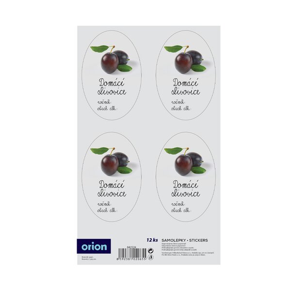 Samolepky na fľaše Domácí slivovica