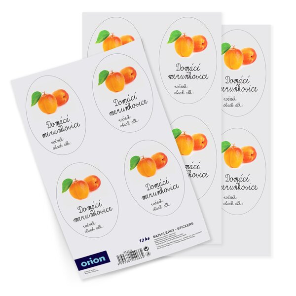 Samolepky na fľaše Domáca marhuľovica