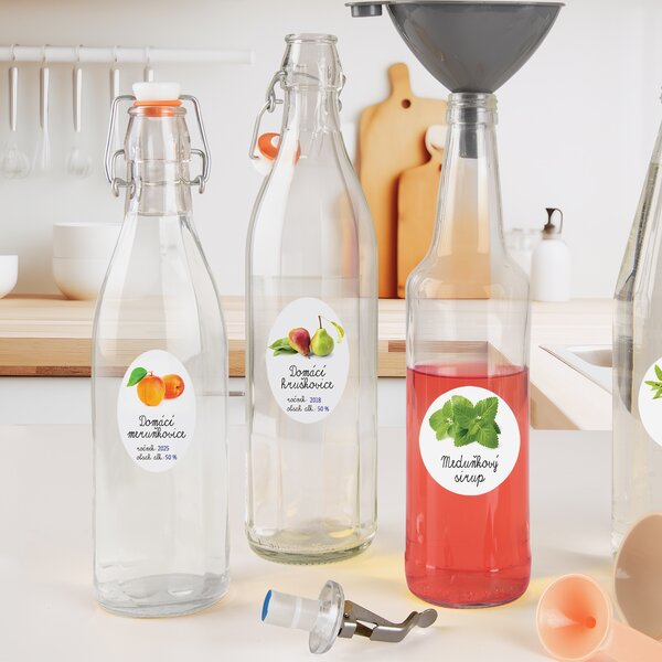 Samolepky na fľaše Domáca marhuľovica