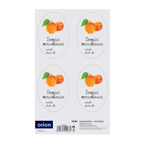 Samolepky na fľaše Domáca marhuľovica