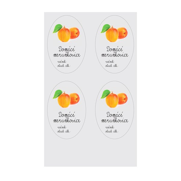 Samolepky na fľaše Domáca marhuľovica