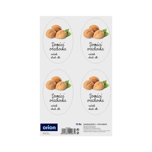 Samolepky na fľaše Domáca orechovka