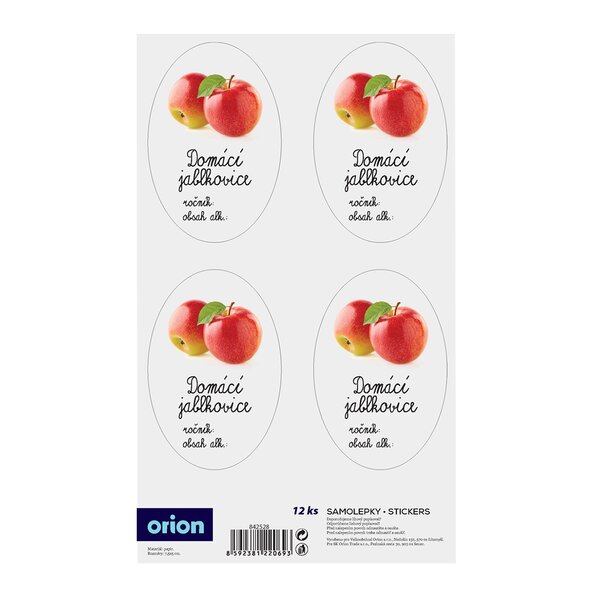 Samolepky na fľaše Domáca jablkovica