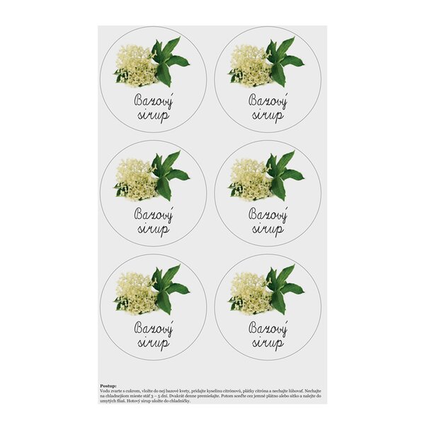 Samolepky na fľaše Bazový sirup