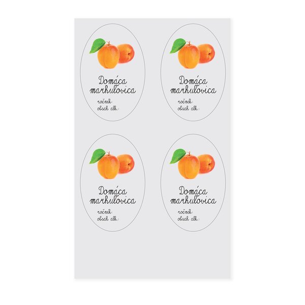 Samolepky na fľaše Domáca meruľovica