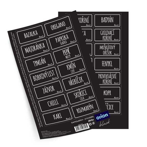 Samolepky na dózy BLACK