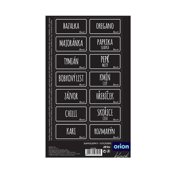 Samolepky na dózy BLACK