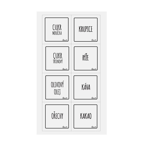 Samolepky na dózy WHITELINE štvorec 24 SK