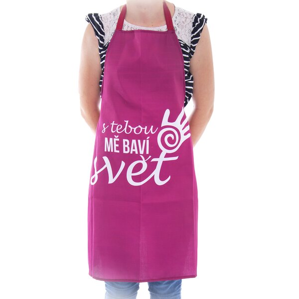 Kuchynská zástera S TEBOU MA BAVÍ SVET