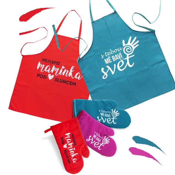 Kuchynská zástera S TEBOU MA BAVÍ SVET 