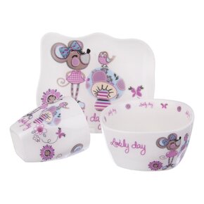 Jedálenská detská sada MYŠKA 3 diely