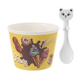 Pohár s lyžičkou 0,3 l 4 ks