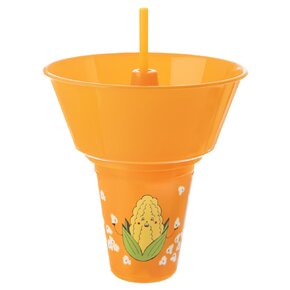 Pohár s miskou kukurica a slamkou 0,55 l