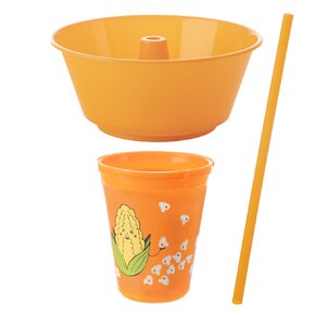 Pohár s miskou kukurica a slamkou 0,55 l