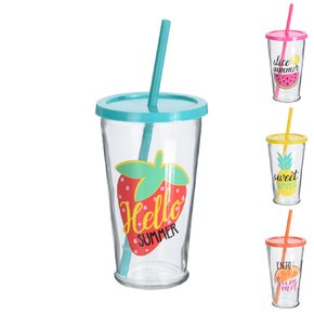 Pohár s viečkom a slamkou 0,45 l