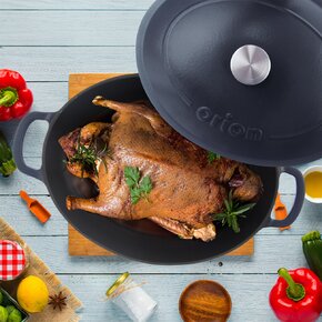 Pekáč s poklopom LIATINA SMALT 42x27 cm