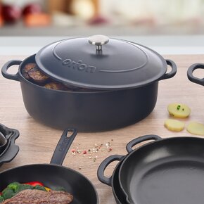 Pekáč s poklopom LIATINA SMALT 42x27 cm