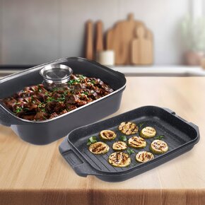 Pekáč GRANDE Aroma s poklopom obojstranný 41x26x15 cm