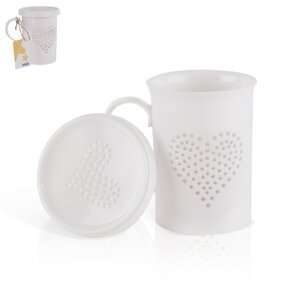 Hrnček s pokrievkou Light srdce 0,42 l