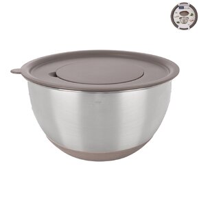 Šľahacia misa s vekom BEIGE pr. 21,7 cm