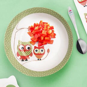 Hlboký detský tanier SOVA pr. 19 cm