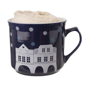 Darčekový hrnček s ponožkami DOMKY 0,5 l modrá