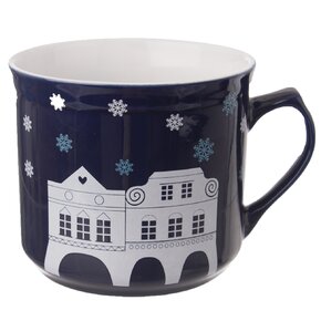 Darčekový hrnček s ponožkami DOMKY 0,5 l modrá