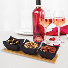 Servírovacie misky s táckou BLACK set