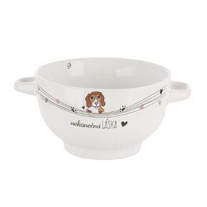 Miska NEKONEČNÁ LÁSKA pes s uchami pr. 14 cm