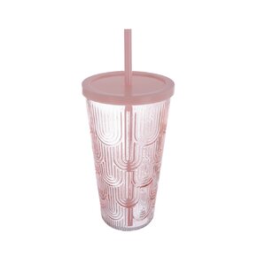 Pohár s viečkom a slamkou 0,48 l 1 ks