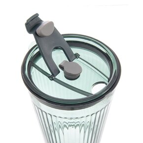 Pohár s viečkom a slamkou VERDE 0,46 l, 1 ks