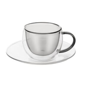 Dvojstenný hrnček s podšálkou DOUBLE 0,1 l 2 ks