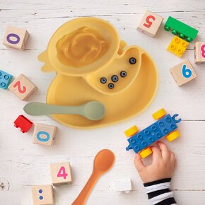 Delený detský tanier kačička 19,5x19 cm