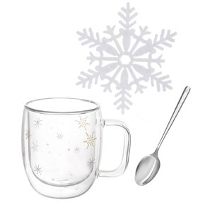 Dvojstenný hrnček DOUBLE vločka 0,38 l