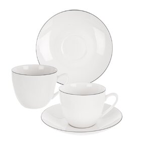 Hrnček s podšálkou Decora cappuccino 0,21 l 2 ks