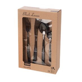 Jedálenské príbory BLACK Luxure 24 dielov