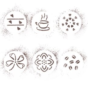 Zdobiaca šablóna na kávu set 6 ks