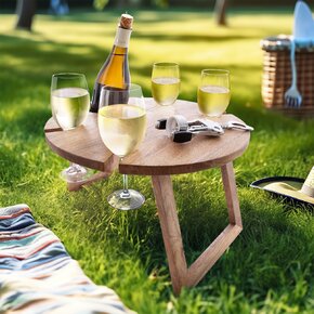 Pikniková tácka-stolík MANGO pr. 39,5 cm, v. 24,5 cm