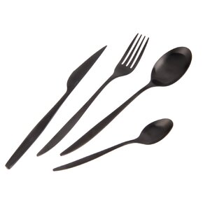 Jedálenské príbory Matt black 24 dielov