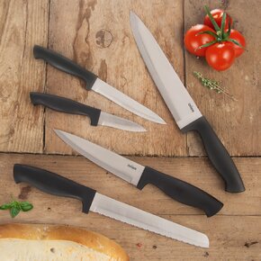 Príbory BLACK Luxure 24 ks + darček Stojan na nože +5 ks nožov