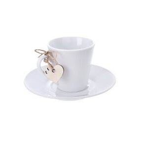 Hrnček s podšálkou 0,09l + visačka srdiečko