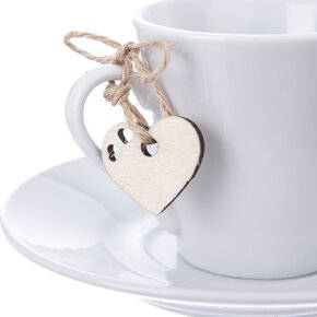 Hrnček s podšálkou 0,09l + visačka srdiečko