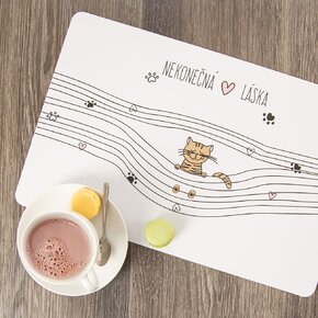 Prestieranie NEKONEČNÁ LÁSKA mačka 43x28 cm