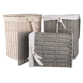 Bielizňový kôš s vekom béžový