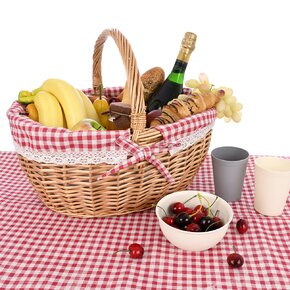 Piknikový kôš s textilnou vsadkou KÁRO