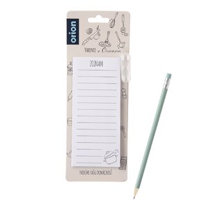 Blok s magnetom a ceruzkou na chladničku